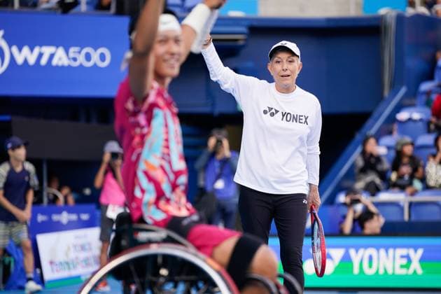 (L-R) Tokito Oda (JPN), Martina Navratilova (USA), SEPTEMBER 24, 2023 - Tennis : Exhibition Match at Ariake Tennis Forest Park during YONEX Tennis Festival with TORAY PPO TENNIS in Tokyo, Japan. Noxthirdxpartyxsales  (230309326)
