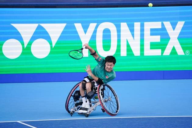 Shingo Kunieda (JPN), SEPTEMBER 24, 2023 - Tennis : Exhibition Match at Ariake Tennis Forest Park during YONEX Tennis Festival with TORAY PPO TENNIS in Tokyo, Japan. Noxthirdxpartyxsales  (230309984)