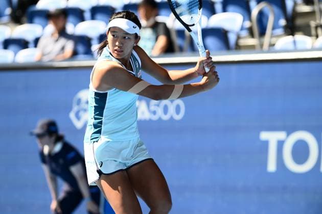 Moyuka UchijimaJPN), SEPTEMBER 25, 2023 - Tennis : Women s Singles 1st Round at Ariake Coliseum during TORAY Pan Pacific Open Tennis Tournament 2023, Japan. Noxthirdxpartyxsales  (230414975)