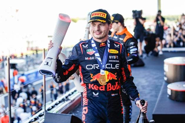 Formula 1 Lenovo Grand Prix Of Japan 2023 Max Verstappen of Netherlands, Oracle Red Bull Racing, portrait celebrates the victory at the podium during the Formula 1 Lenovo Grand Prix of Japan from 21st to 24th of September, 2023 on the Suzuka Circuit, in Suzuka, Japan. Suzuka Japan  Copyright: xGongorax originalFilename:bonilla-formula1230924_npgTl.jpg