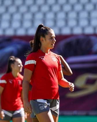 Cordoba, Spain, 25th September 2023: Portrait (headshot close up) of Leela Egli (4 Switzerland) during the training session M-1 of Switzerland prior to the UEFA Womens Nations League match against Spain at Estadio Municipal Nuevo El Arcangel in Cordoba, Spain. (Daniela Porcelli SPP) Copyright: xDanielaxPorcellix xSPPx spp-en-DaPoSp-20230925-DP300432