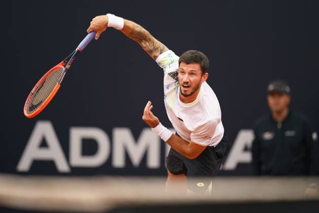 TENNIS - ATP, Tennis Herren Layjet Open BAD WALTERSDORF,AUSTRIA,25.SEP.23 - TENNIS - ATP Challenger Tour, Layjet Open. Image shows Dennis Novak (AUT).  GEPAxpictures xJohannesxFriedl