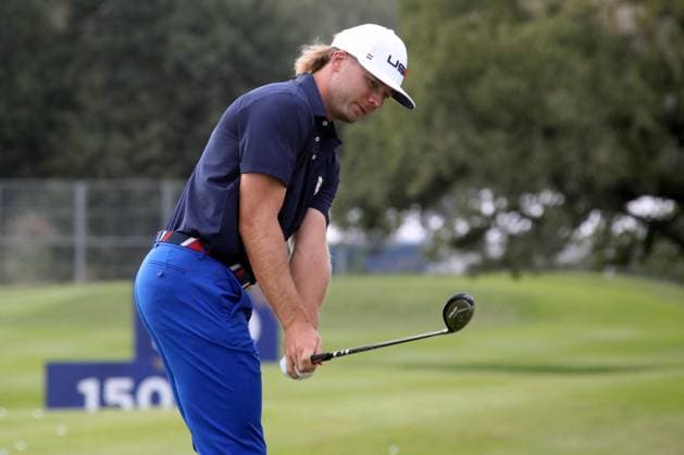 Golf Ryder Cup 2023: Work in progress for the 2023 Ryder Cup in Rome at Marco Simeoni Golf e country club in Rome, Italy. ROME, Italy - 25.09.2023: Golfer Sam Burns for USA during training. Work in progress for the 2023 Ryder Cup in Rome at Marco Simeoni Golf e country club in Rome, Italy. ROME Italy Italy  Copyright: xIPAxSport ABACAx BRIPASport20230925_686 IPAxSport ABACAx BRIPASport20230925_686