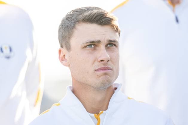 230926 Ludvig Aberg of Team Europe poses for a team photo with team mates ahead of a training session during day 3 of the Ryder Cup on September 26, 2023 in Rome Photo Mathias Bergeld BILDBYRAN kod MB MB0731 golf ryder cup træning practice training day 3 bbeng  Copyright: MATHIASxBERGELD BB230926MB018