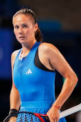 September 26, 2023, Tokyo, Japan: Daria KASATKINA (RUS) in action against Marta KOSTYUK (UKR) during their women s single match for the second day of the TORAY PAN PACIFIC OPEN TENNIS tournament 2023 at the Ariake Coliseum. The tournament is held from September 25 to October 1st. Tokyo Japan - ZUMAm191 20230926_aap_m191_021 Copyright: xRodrigoxReyesxMarinx