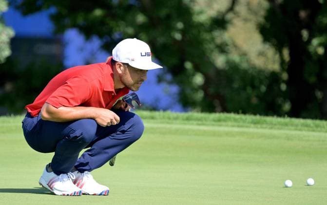 September 26, 2023, ROME, ITALIA: US golfer Xander Schauffele during practice rounds for the 2023 Ryder Cup golf tournament at Marco Simone Golf Club in Guidonia, near Rome, Italy, 26 September 2023. The 44th Ryder Cup matches between the US and Europe will be held in Italy from 29 September to 01 October 2023.ANSA ETTORE FERRARI 2023 Ryder Cup golf tournament  - ZUMAa110 20230926_zaf_a110_058 Copyright: xEttorexFerrarix
