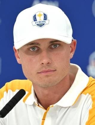 September 26, 2023, ROME, ITALIA: European team s golfer Swedish Ludvig Aberg attends a press conference, PK, Pressekonferenz during the 2023 Ryder Cup golf tournament at Marco Simone Golf Club in Guidonia, near Rome, Italy, 26 September 2023. The 44th Ryder Cup matches between the US and Europe will be held in Italy from 29 September to 01 October 2023ANSA ETTORE FERRARI 2023 Ryder Cup golf tournament  - ZUMAa110 20230926_zaf_a110_113 Copyright: xEttorexFerrarix