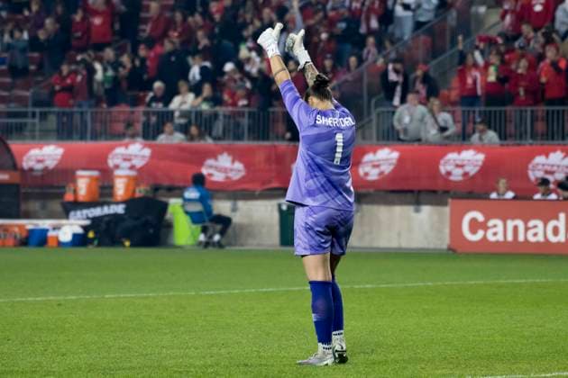 September 26, 2023, Toronto, Ontario, Canada: Kailen Sheridan 1 in action during the CONCACAF Women s Championship 2024 Olympic qualifier between Canada and Jamaica at BMO field in Toronto. The game ended 2-1 for Canada sending it to the Paris 2024 Olympic Games, Olympische Spiele, Olympia, OS Toronto Canada - ZUMAm154 20230926_zap_m154_024 Copyright: xAngelxMarchinix