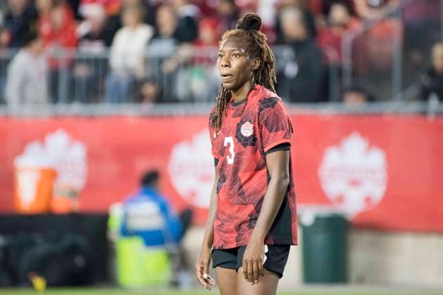 September 26, 2023, Toronto, Ontario, Canada: Kadeisha Buchanan 3 in action during the CONCACAF Women s Championship 2024 Olympic qualifier between Canada and Jamaica at BMO field in Toronto. The game ended 2-1 for Canada sending it to the Paris 2024 Olympic Games, Olympische Spiele, Olympia, OS Toronto Canada - ZUMAm154 20230926_zap_m154_049 Copyright: xAngelxMarchinix