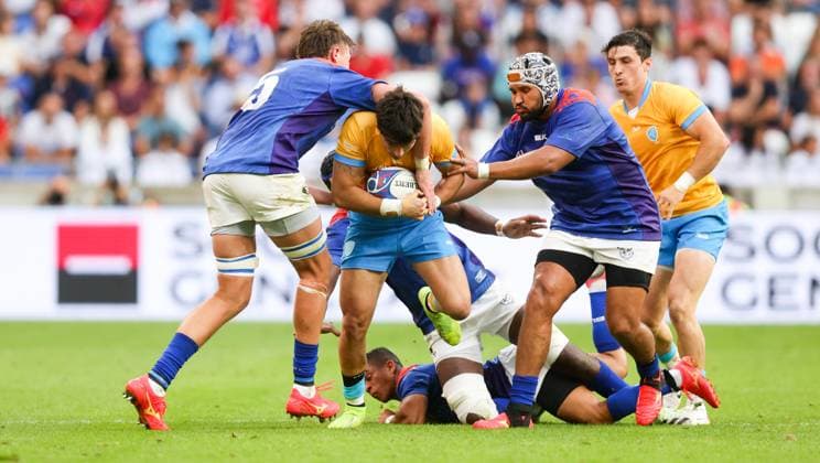 Sport Themen der Woche KW39 Sport Bilder des Tages Uruguay v Namibia, Rugby World Cup 2023, Pool A, International Rugby Union, OL Stadium, Lyon, France - 27 Sep 2023  Copyright: xAndrewxFosker Shutterstockx 14128677w