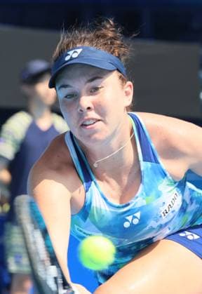 September 28, 2023, Tokyo, Japan - Linda Noskova of Czech Republic returns the ball against Anastasia Pavlyuchenkova of Russia during the second round match of the Toray Pan Pacific Open tennis tournament at the Ariake Colosseum in Tokyo on Thursday, September 28, 2023. (photo by Yoshio Tsunoda AFLO) Noxthirdxpartyxsales  (0306172794st)