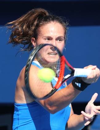 September 28, 2023, Tokyo, Japan - Daria Kasatkina of Russia returns the ball against Despina Papamichail of Greece during the second round match of the Toray Pan Pacific Open tennis tournament at the Ariake Colosseum in Tokyo on Thursday, September 28, 2023. (photo by Yoshio Tsunoda AFLO) Noxthirdxpartyxsales  (0306183335st)