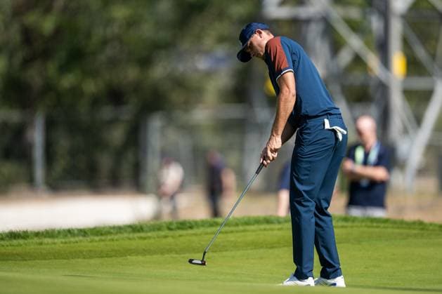 230928 Ludvig Aberg of Team Europe at a training session during day 1 of the Ryder Cup on September 28, 2023 in Rome Photo Mathias Bergeld BILDBYRAN kod MB MB0734 golf ryder cup träning practice training day 1 bbeng  Copyright: MATHIASxBERGELD BB230928MB035