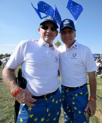 September 28, 2023, ROME, ITALIA: European team s fans wait for the start of the Ryder Cup opening ceremony at the Marco Simone Golf Club in Guidonia, near Rome, Italy, 28 September 2023. The 44th Ryder Cup matches between the US and Europe will be held in Italy from 29 September to 01 October 2023. ANSA ETTORE FERRARI 2023 Ryder Cup golf tournament  - ZUMAa110 20230928_zaf_a110_028 Copyright: xEttorexFerrarix