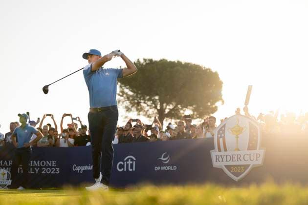 230929 Ludvig Aberg of Team Europe during the first round of the Ryder Cup on September 29, 2023 in Rome Photo Mathias Bergeld BILDBYRAN kod MB MB0736 golf ryder cup day 1 bbeng round 1  Copyright: MATHIASxBERGELD BB230929MB002