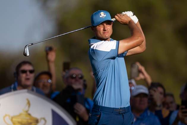 230929 Ludvig Aberg of Team Europe during the first round of the Ryder Cup on September 29, 2023 in Rome Photo Mathias Bergeld BILDBYRAN kod MB MB0736 golf ryder cup day 1 bbeng round 1  Copyright: MATHIASxBERGELD BB230929MB006