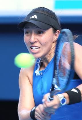 September 29, 2023, Tokyo, Japan - Jessica Pegula of the United States returns the ball against Daria Kasatkina of Russia during the quarter final match of the Toray pan Pacific Open tennis tournament at the Ariake Colosseum in Tokyo on Friday, September 29, 2023. (photo by Yoshio Tsunoda AFLO) Noxthirdxpartyxsales  (0306318862st)