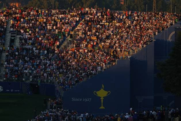 Rome Ryder Cup 2023 - Session One Foursomes MATCHES, 30.09.2023 Rome, Italy 30.09.2023: public at Session One - Foursomes at RYDER CUP 2023 at Marco Simone Golf & Country Club di Guidonia Montecelio, Roma Rome italy -  Copyright: xIPAxSport ABACAx BRIPASport20230930_234 IPAxSport ABACAx BRIPASport20230930_234