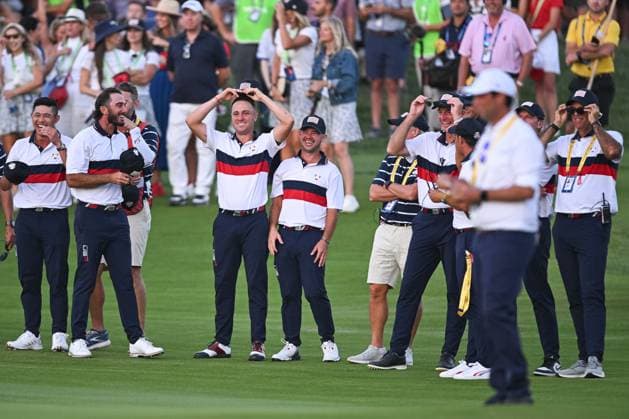 Ryder Cup 2023, Day Two, Afternoon Fourballs, Golf, Marco Simone Golf & Country Club, Rome, Italy - 30 Sep 2023  Copyright: xGreigxCowie Shutterstockx 14130259be