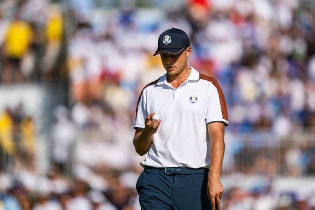 230930 Ludvig Aberg of Team Europe in a fourball match during day 2 of the Ryder Cup on September 30, 2023 in Rome Photo Mathias Bergeld BILDBYRAN kod MB MB0737 golf ryder cup day 2 bbeng foursome  Copyright: MATHIASxBERGELD BB230930MB079