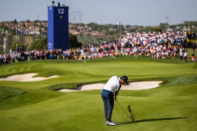 230930 Viktor Hovland of Team Europe in a fourball match during day 2 of the Ryder Cup on September 30, 2023 in Rome Photo Mathias Bergeld BILDBYRAN kod MB MB0737 golf ryder cup day 2 bbeng foursome  Copyright: MATHIASxBERGELD BB230930MB080