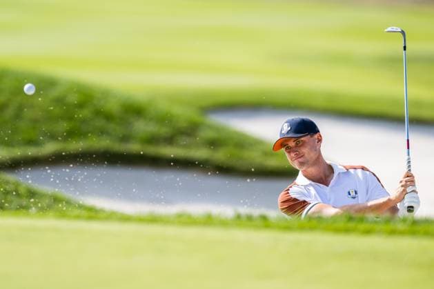 230930 Ludvig Aberg of Team Europe in a fourball match during day 2 of the Ryder Cup on September 30, 2023 in Rome Photo Mathias Bergeld BILDBYRAN kod MB MB0737 golf ryder cup day 2 bbeng foursome  Copyright: MATHIASxBERGELD BB230930MB081