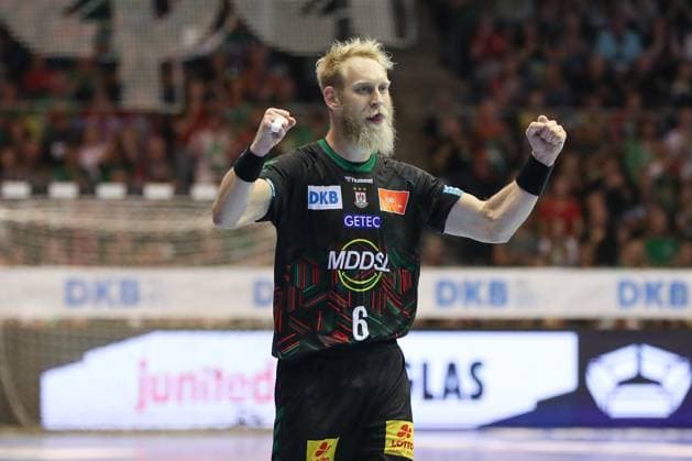 Sport Themen der Woche KW39 Sport Bilder des Tages 30.09.2023, xgox, Handball - Liqui Moly HBL, SC Magdeburg - THW Kiel emspor, v.l. Matthias Musche (Magdeburg, 6) Jubel, Torjubel, jubelt ueber das Tor, celebrate the goal, celebration Magdeburg *** 30 09 2023, xgox, handball Liqui Moly HBL, SC Magdeburg THW Kiel emspor, v l Matthias Musche Magdeburg, 6 cheers, goal cheers, cheers about the goal, celebrate the goal, celebration Magdeburg
