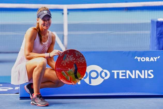 October 1, 2023, Tokyo, Japan: Veronika KUDERMETOVA (RUS) celebrates after winning the Singles Final match against Jessica PEGULA (USA) during the TORAY PAN PACIFIC OPEN TENNIS TOURNAMENT 2023 at Ariake Coliseum. The tournament is held from September 25 to October 1st. KUDERMENTOVA won 7-5, 6-1. Tokyo Japan - ZUMAm191 20231001_aap_m191_017 Copyright: xRodrigoxReyesxMarinx