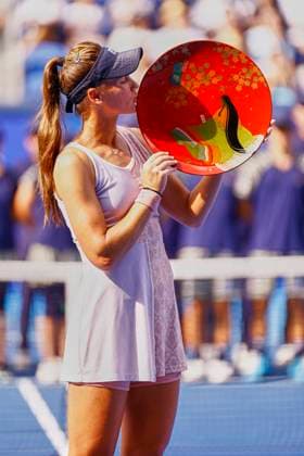October 1, 2023, Tokyo, Japan: Veronika KUDERMETOVA (RUS) celebrates after winning the Singles Final match against Jessica PEGULA (USA) during the TORAY PAN PACIFIC OPEN TENNIS TOURNAMENT 2023 at Ariake Coliseum. The tournament is held from September 25 to October 1st. KUDERMENTOVA won 7-5, 6-1. Tokyo Japan - ZUMAm191 20231001_aap_m191_026 Copyright: xRodrigoxReyesxMarinx