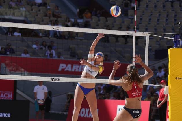 Raisa Schoon (NED) Beach volleyball, Beachvolleyball : Paris Beach Pro Tour Elite 16 - 01 10 2023 KevinDomas Panoramic 