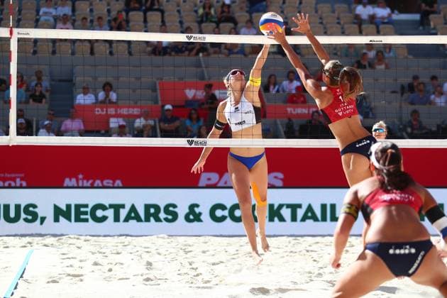 Katja Stam (NED) Beach volleyball, Beachvolleyball : Paris Beach Pro Tour Elite 16 - 01 10 2023 KevinDomas Panoramic 