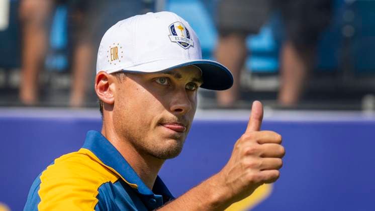 ROM 2023 10 01 Day 3 Singles Matches Ludvig Aberg Sweden met Brooks Koepka in his singles match as the Ryder Cup ends on Sunday Photo Christer Höglund TT code 40750 Rome Italy GOLF x40750x  Copyright: xChristerxHöglund TTx RYDER CUP 2023