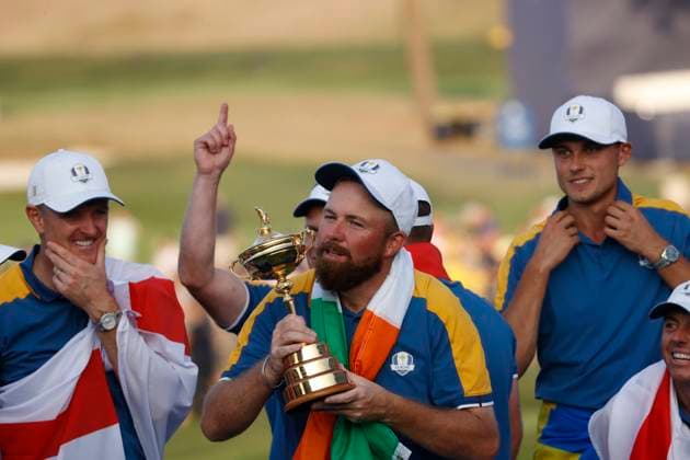 1st October 2023; Marco Simone Golf and Country Club, Guidonia Montecelio, Rome, Italy; The 44th Ryder Cup Matches , Europe versus USA, Final Day; Shane Lowry after winning the tournament by 16 1 2 to 11 1 2  ActionPlus12560812 CiroxDexLuca