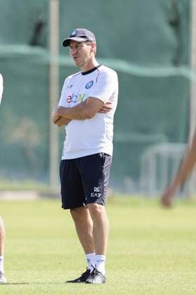 Italy: training session SSC Napoli SSC Napoli s French coach Rudi Jose Garcia looks during training ahead of the UEFA Champions League match against Real Madrid at the Konami Center on 02 October 2023, in Castel Volturno, Italy. ABPH9030 Copyright: xAntonioxBalascox