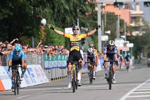 Sport Themen der Woche KW40 Sport Bilder des Tages 02-10-2023 Coppa Bernocchi; 2023, Jumbo - Visma; 2023, Eolo - Kometa; 2023, Soudal - Quickstep; Van Aert, Wout; Albanese, Vincenzo; Bagioli, Andrea; Legnano; 