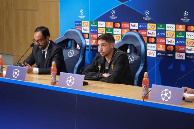 Italy: press conference, PK, Pressekonferenz Real Madrid CL Real Madrid s Uruguayan midfielder Federico Valverde during press conference Real Madrid before UEFA Champions League match against SSC Napoli at the Diego Armando Maradona stadium October 02, 2023, in Naples, Italy. DSCF9169 Copyright: xAntonioxBalascox