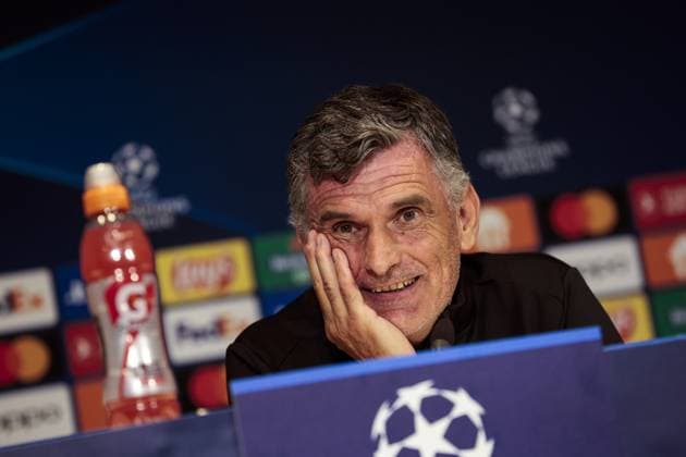 EINDHOVEN - Sevilla FC coach Jose Luis Mendilibar during the press conference, PK, Pressekonferenz of Sevilla FC in the run-up to the Champions League match against PSV at the Phillips Stadium on October 2, 2023 in Eindhoven, the Netherlands. ANP JEROEN PUTMANS UEFA Champions League MD-1 2023 2024 xVIxANPxSportx xxANPxIVx 480043553 originalFilename: 480043553.jpg