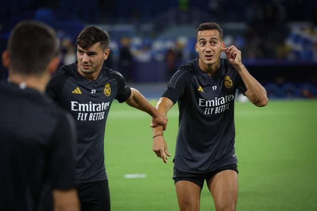 Foto Alessandro Garofalo LaPresse 02 ottobre 2023 Napoli, Italia calcio Champions League 2023 2024 - stadio Diego Armando Maradona allenamento Real Madrid Nella foto: Lucas Vazquez (Real Madrid FC); 02 October 2023 Naples, Italy sport football Champions League 2023 2024 - Diego Armando Maradona stadium training session Real Madrid In the picture:Lucas Vazquez (Real Madrid FC);  Copyright: xAlessandroxGarofalo LaPressex