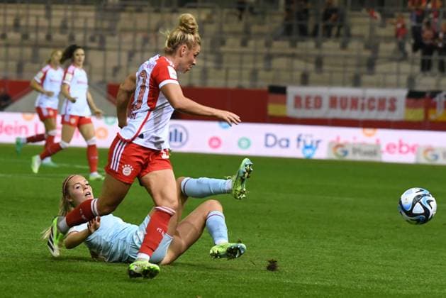 Womens soccer DALLMANN Linda at the Google Pixel womens soccer Bundesliga match of FC Bayern Munich against 1 FC Köln on 02 10 2023, Germany, Bayern Munich FC Bayern Campus Bayern Germany.