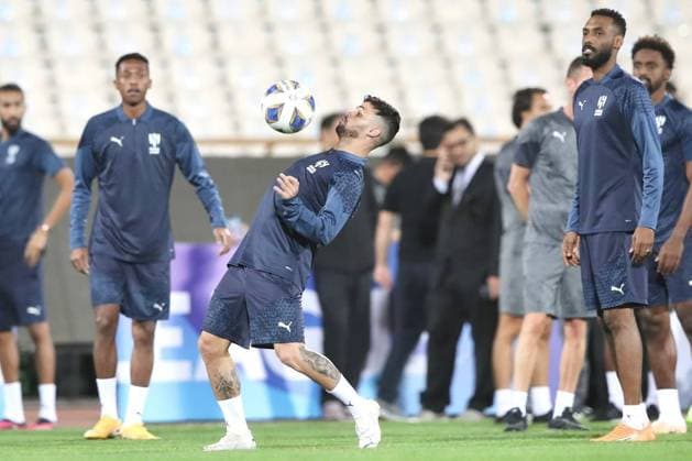 October 2, 2023, Tehran, Iran: Al Hilal players during a training session of the team, on the eve of the the AFC Champions League Group D football match between IranÃ¢â‚¬â ¢s Nassaji Mazandaran and Saudi ArabiaÃ¢â‚¬â ¢s Al-Hilal. Tehran Iran - ZUMAi98_ 0306799046st Copyright: xFfirix