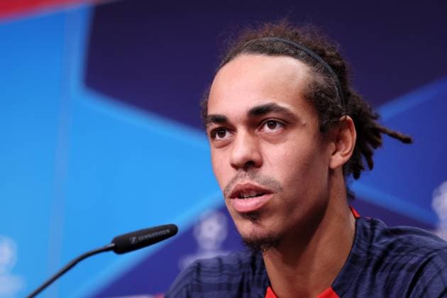 RB Leipzig PK Champions League Leipzig, 03 10 2023, Red Bull Arena, UEFA Champions League , RB Leipzig press conference the day before RBL v Manchester City , In picture Yussuf Poulsen, player of RB Leipzig , Picture Point