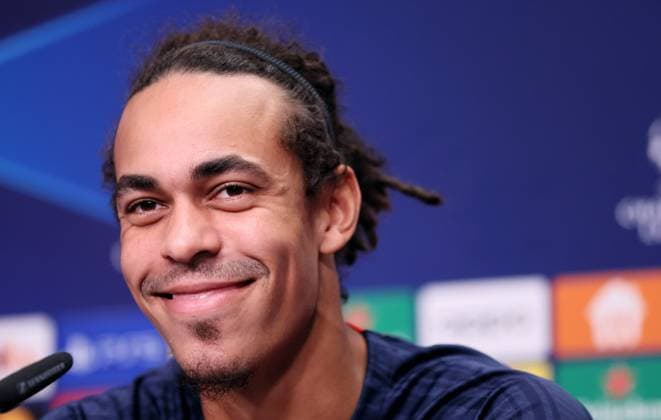 RB Leipzig PK Champions League Leipzig, 03 10 2023, Red Bull Arena, UEFA Champions League , RB Leipzig press conference the day before RBL v Manchester City , In picture Yussuf Poulsen, player of RB Leipzig , Picture Point