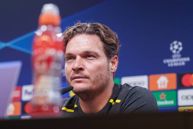 03 10 2023, football, 2023 2024 season, UCL, UEFA Champions League, group stage, matchday 2, Borussia Dortmund AC Milan, head coach Edin Terzic Borussia Dortmund , Dortmund Signal Iduna Park NRW Germany xRHR PHOTO DEx Copyright: DennisxEwert RHR-FOTOx RHR-FOTO DE