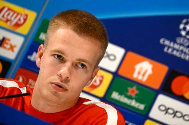 Media activities R Antwerp FC - Champions League 03 10 2023 ANTWERPEN, BELGIUM - OCTOBER 03 : Vermeeren Arthur midfielder of Antwerp FC pictured during a press conference, PK, Pressekonferenz of Royal Antwerp FC prior to the UEFA Champions League match between Royal Antwerp FC and Shaktar Donetsk on October 3, 2023 in Antwerpen, Belgium, 03 10 2023 Antwerpen Belgium  Copyright: xPeterxDexVoechtx