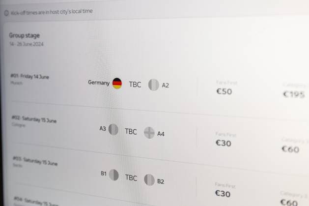 EURO 2024 tickets go on general sale Photo taken on October 2023 in Zagreb, Croatia shows illustration for ticket applications for UEFA EURO, EM, Europameisterschaft,Fussball 2024 through the official UEFA ticketing platform. Over 1.2 million tickets will be available in the application period from 3 October until 26 October 2023. LukaxStanzl PIXSELL