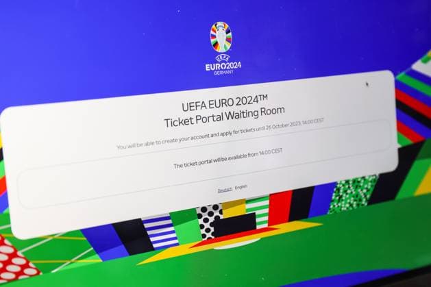 EURO 2024 tickets go on general sale Photo taken on October 2023 in Zagreb, Croatia shows illustration for ticket applications for UEFA EURO, EM, Europameisterschaft,Fussball 2024 through the official UEFA ticketing platform. Over 1.2 million tickets will be available in the application period from 3 October until 26 October 2023. LukaxStanzl PIXSELL