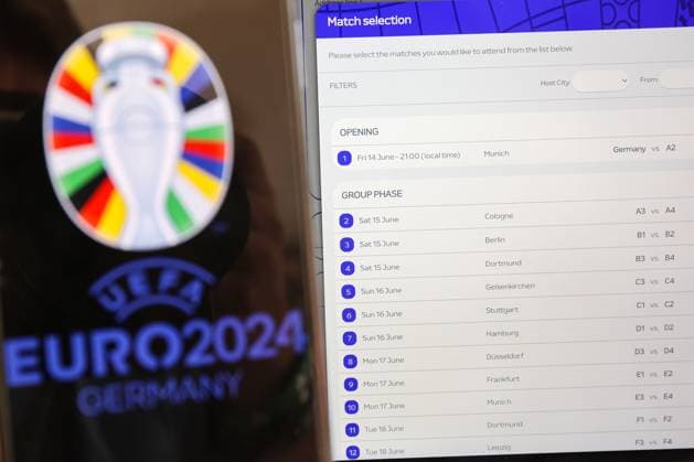 EURO 2024 tickets go on general sale Photo taken on October 2023 in Zagreb, Croatia shows illustration for ticket applications for UEFA EURO, EM, Europameisterschaft,Fussball 2024 through the official UEFA ticketing platform. Over 1.2 million tickets will be available in the application period from 3 October until 26 October 2023. LukaxStanzl PIXSELL