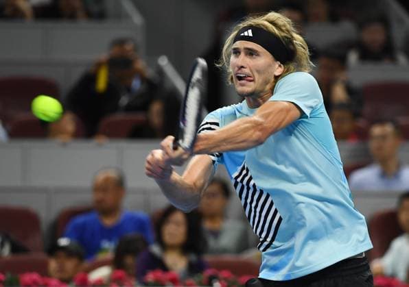 (231003) -- BEIJING, Oct. 3, 2023 -- Germany s Alexander Zverev competes during the men s singles semifinal between Germany s Alexander Zverev and Russia s Daniil Medvedev at 2023 China Open tennis tournament in Beijing, capital of China, Oct. 3, 2023. ) (SP)CHINA-BEIJING-TENNIS-CHINA OPEN-MEN S SINGLES-SEMIFINAL (CN) ZhangxChenlin 