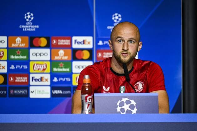 MADRID - Gernot Trauner of Feyenoord during Feyenoord s press conference, PK, Pressekonferenz ahead of the UEFA Champions League match against Atletico Madrid at Estadio Metropolitano on October 3, 2023 in Madrid, Spain. ANP OLAF KRAAK UEFA Champions League 2023 24 MD-1 2023 2024 xVIxANPxSportx xxANPxIVx 480122423 originalFilename: 480122423.jpg