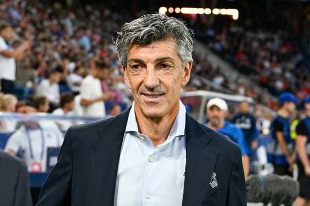SOCCER - UEFA CL, RBS vs Sociedad SALZBURG,AUSTRIA,03.OCT.23 - SOCCER - UEFA Champions League, group stage, Red Bull Salzburg vs Real Sociedad. Image shows head coach Imanol Alguacil (Sociedad).  GEPAxpictures xDanielxSchoenherr